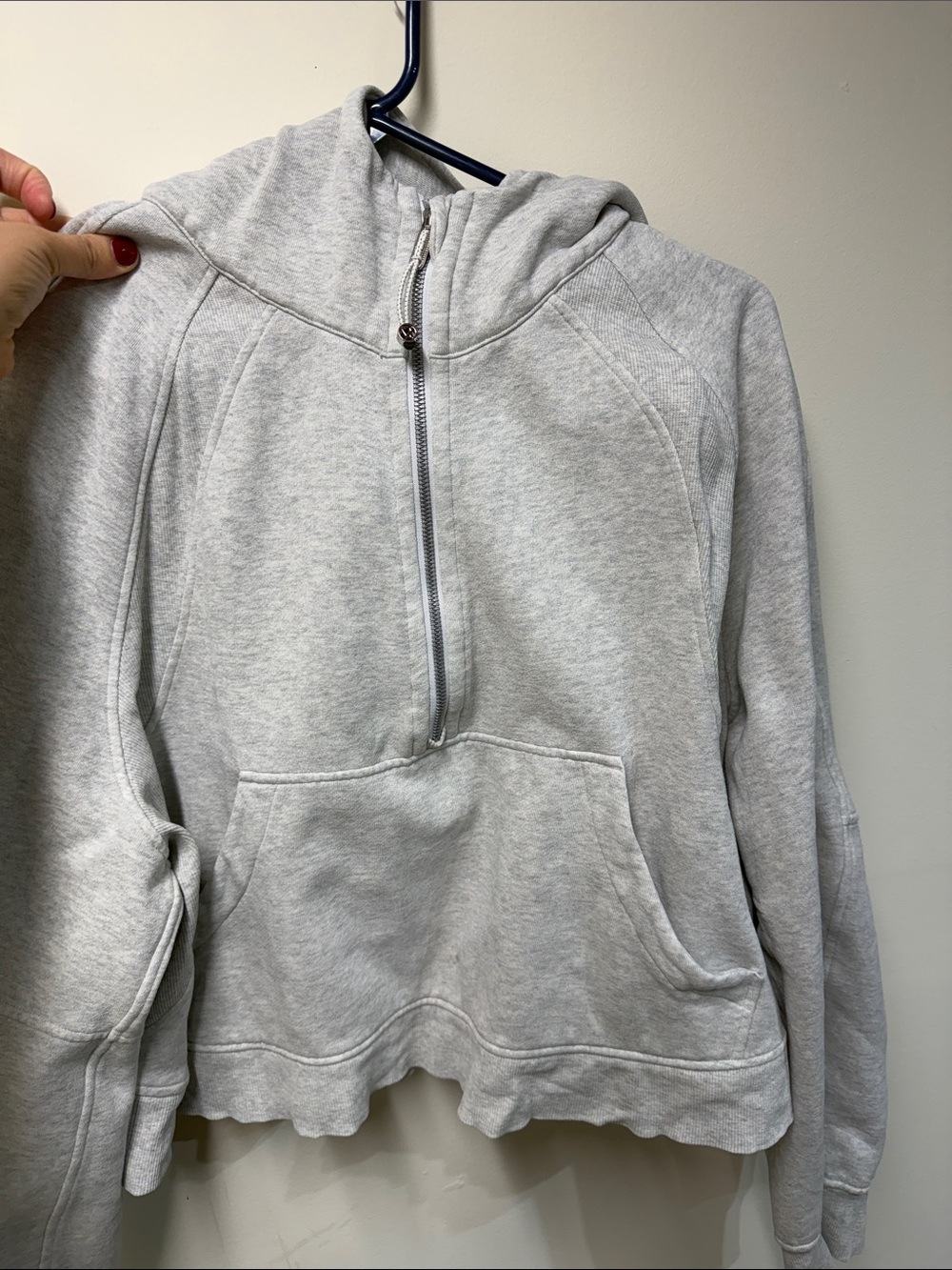 lululemon athletica Light Gray Half-Zip Funnel Neck Sweatshirt